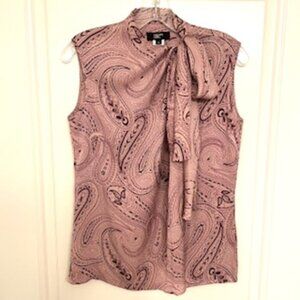 Philippe Adec Paris,  Sleeveless Silk Wrap Blouse, Size S